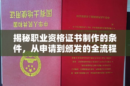 瓦房店揭秘职业资格证书制作的条件，从申请到颁发的全流程解析